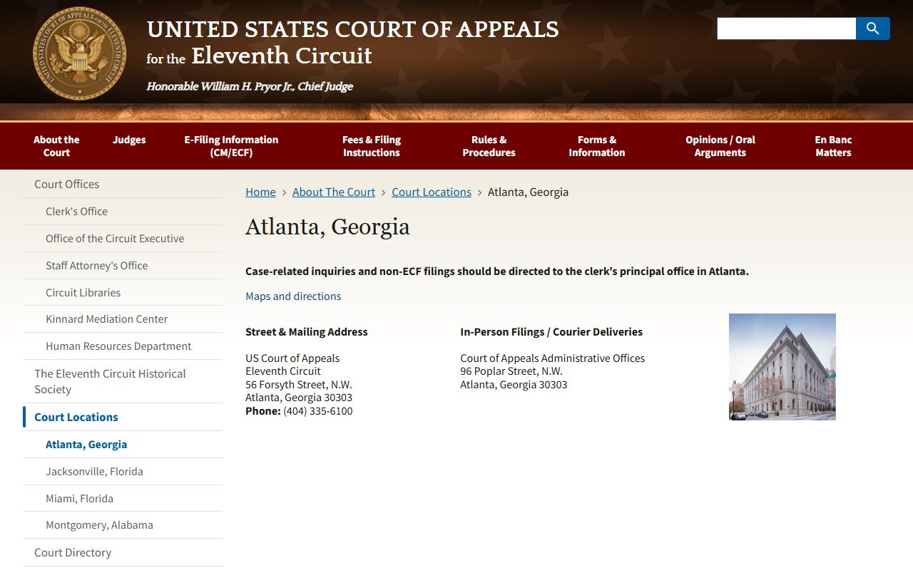 Burke County criminal court records Eleventh Circuit Atlanta clerk office source