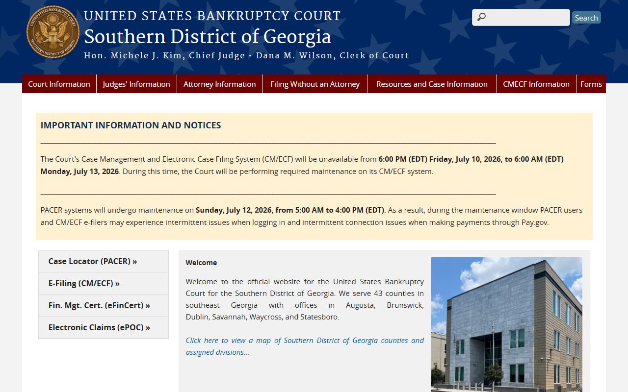 Burke County criminal court records Southern District Bankruptcy Court source