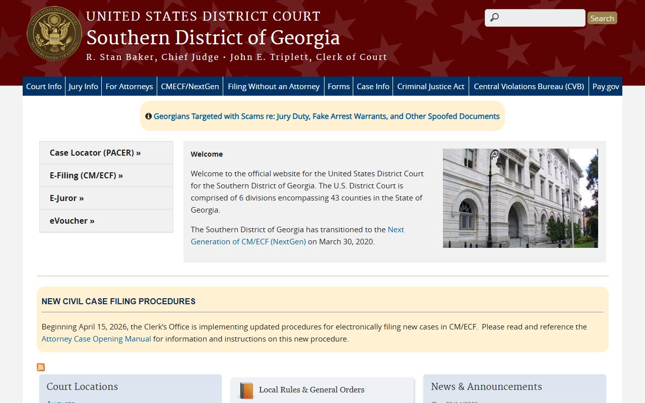 Burke County Superior Court federal Southern District source page