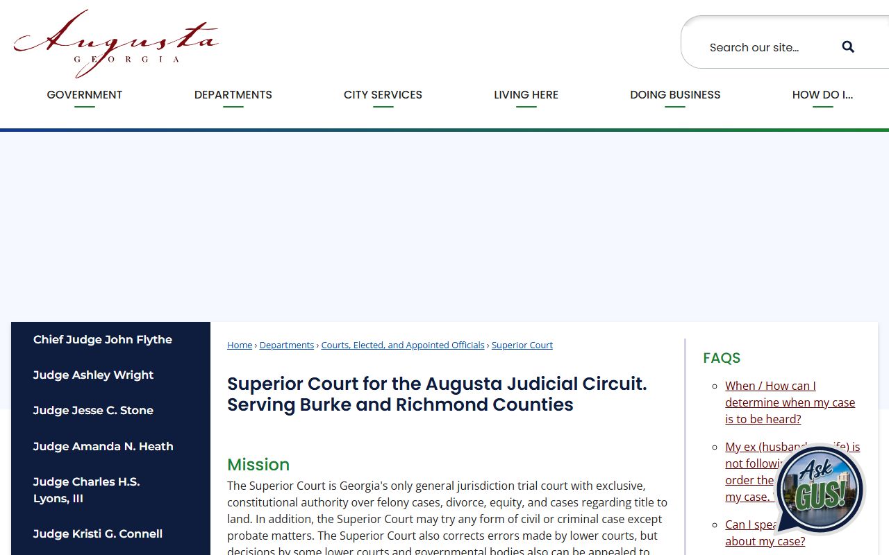 Burke County Court records Augusta Judicial Circuit Superior Court page