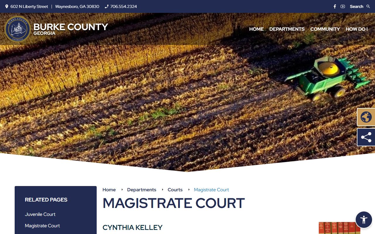 Burke County Court records Magistrate Court warrant and civil page