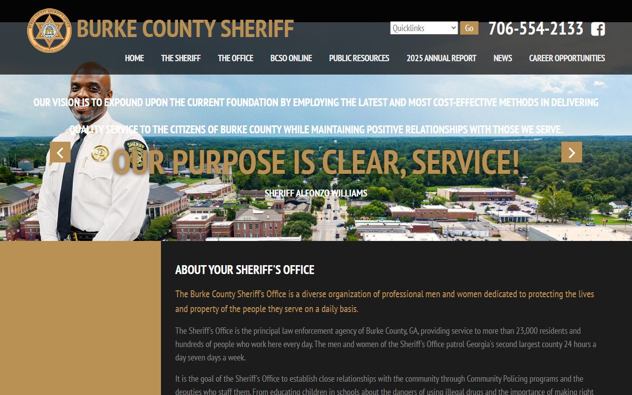 Burke County inmate search Sheriff's Office homepage