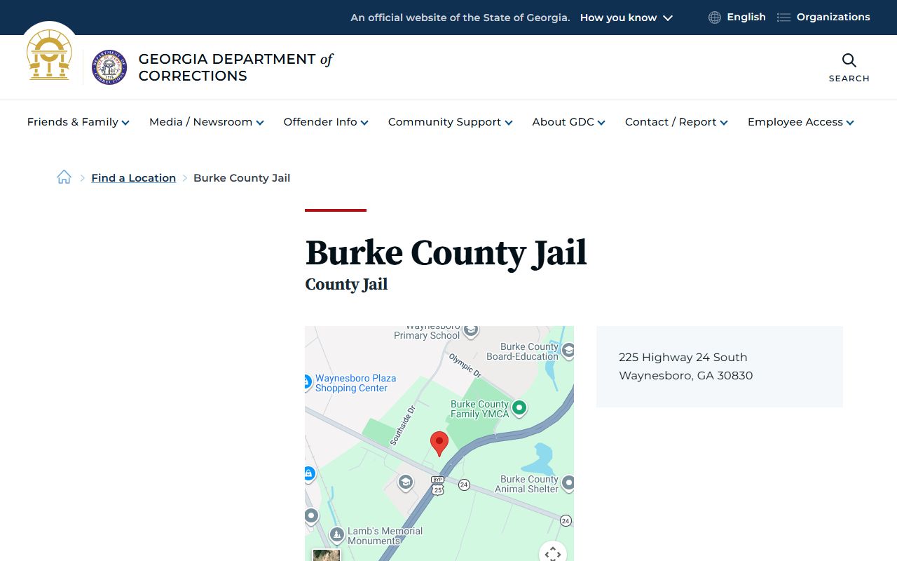 Burke County inmate search GDC county jail listing source