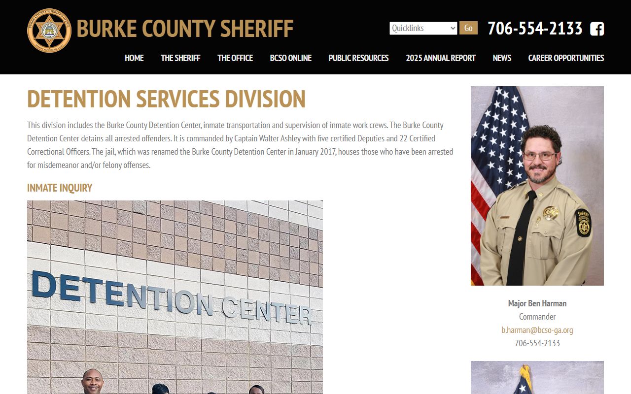Burke County inmate records detention services source