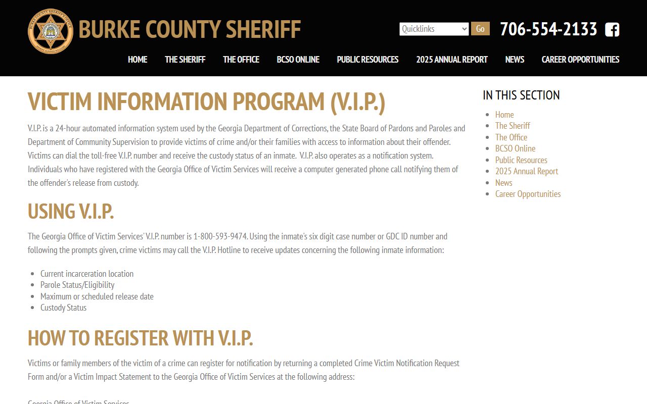 Burke County warrant records victim information source